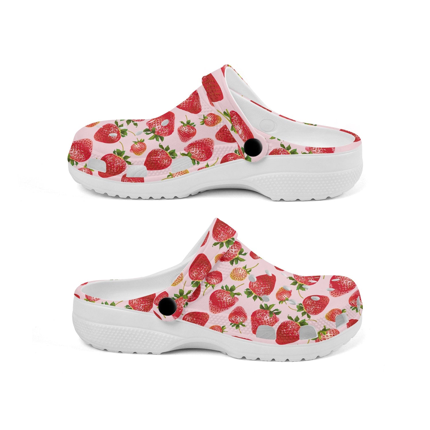hippieartzone - Pink Strawberry Clogs for Men and Women 