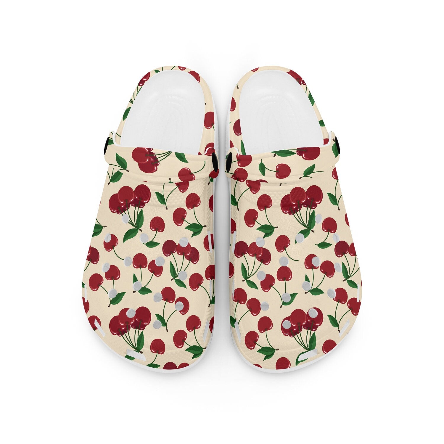 hippieartzone - Red Cherries Clogs for Men and Women 