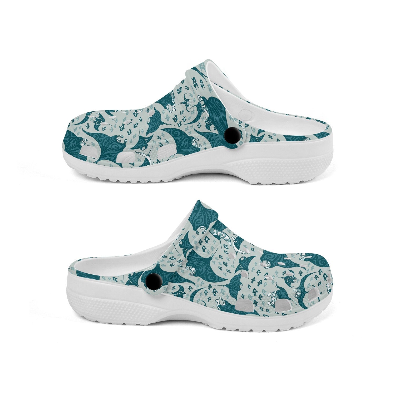 hippieartzone - Tribal Manta Ray Clogs for Men and Women 