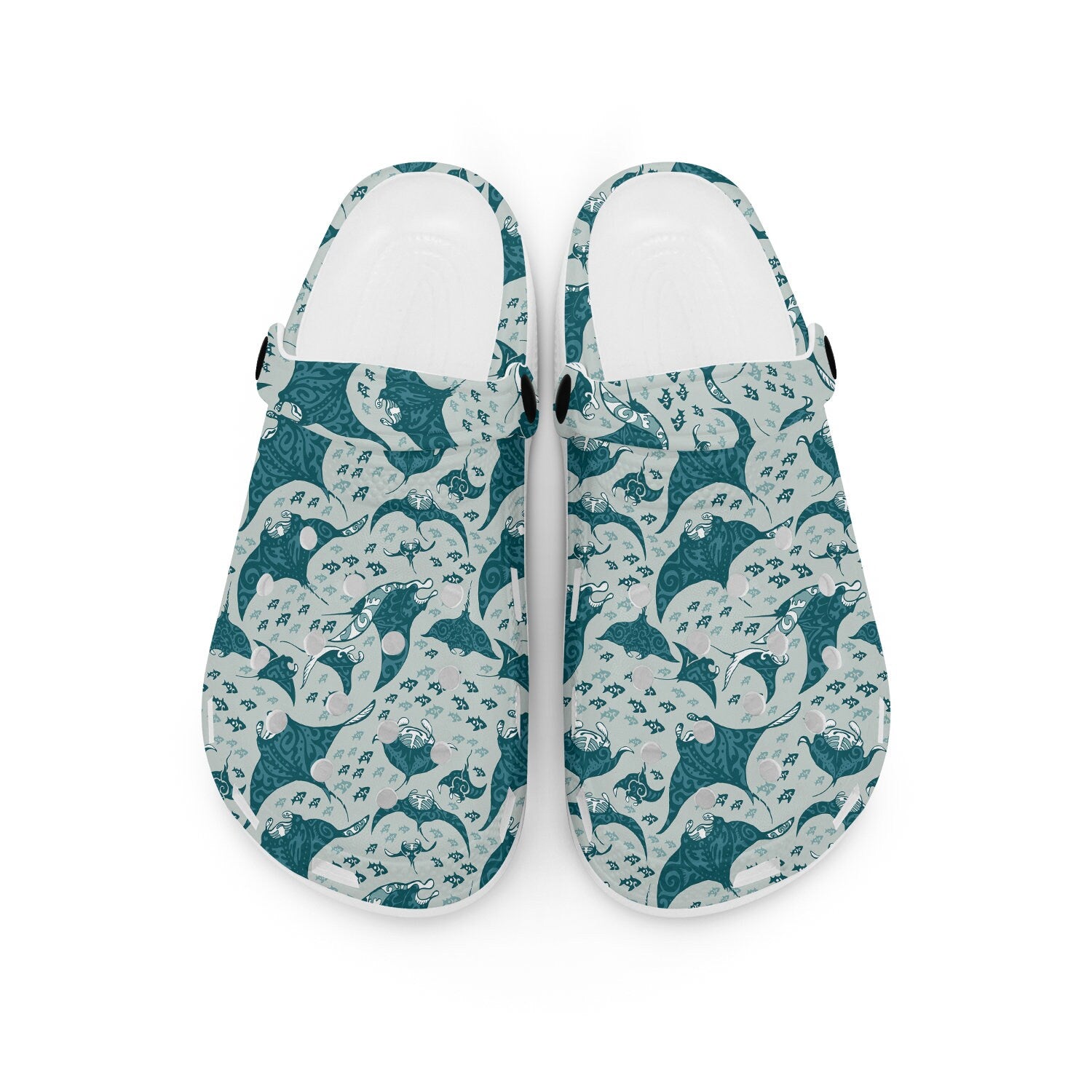 hippieartzone - Tribal Manta Ray Clogs for Men and Women 