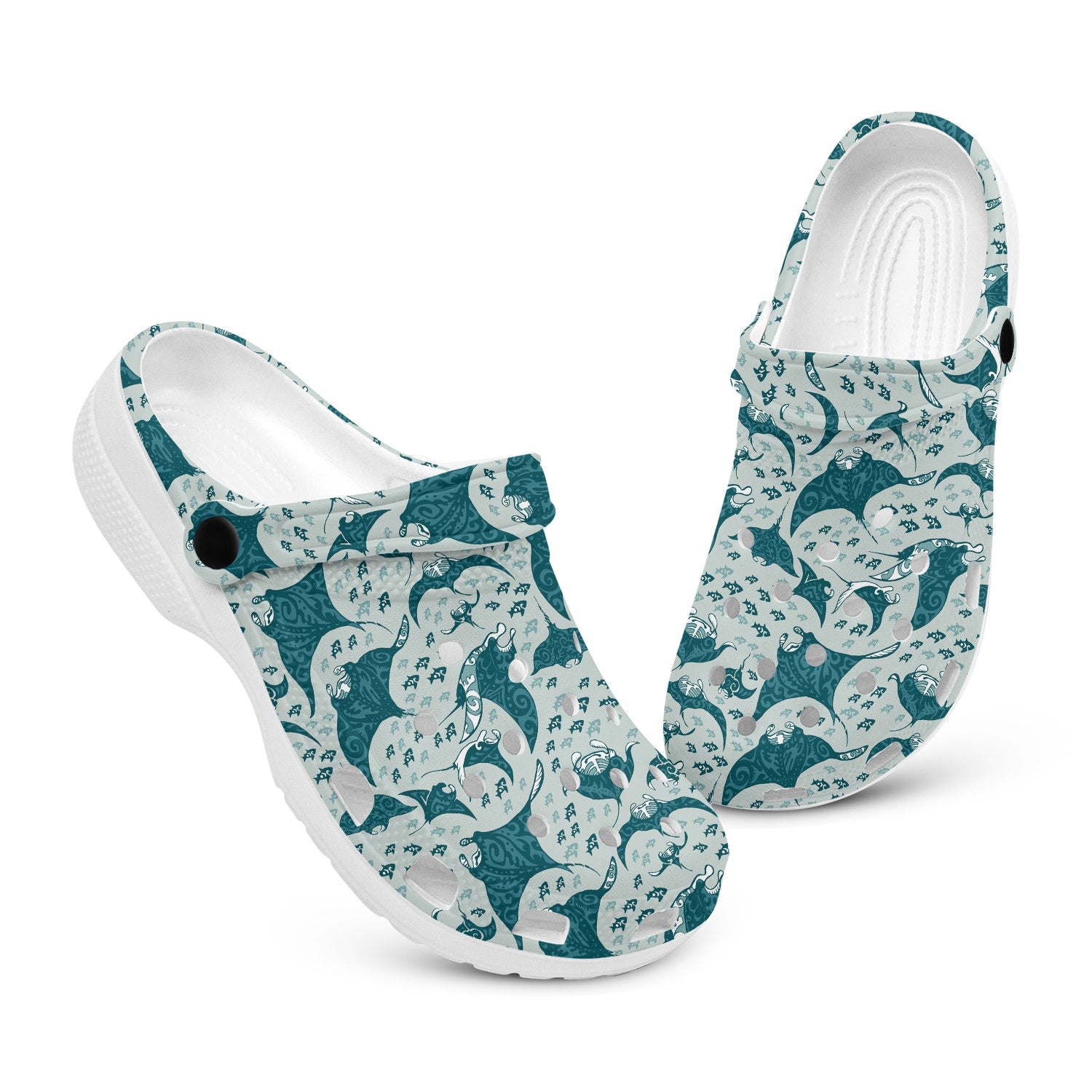 hippieartzone - Tribal Manta Ray Clogs for Men and Women 
