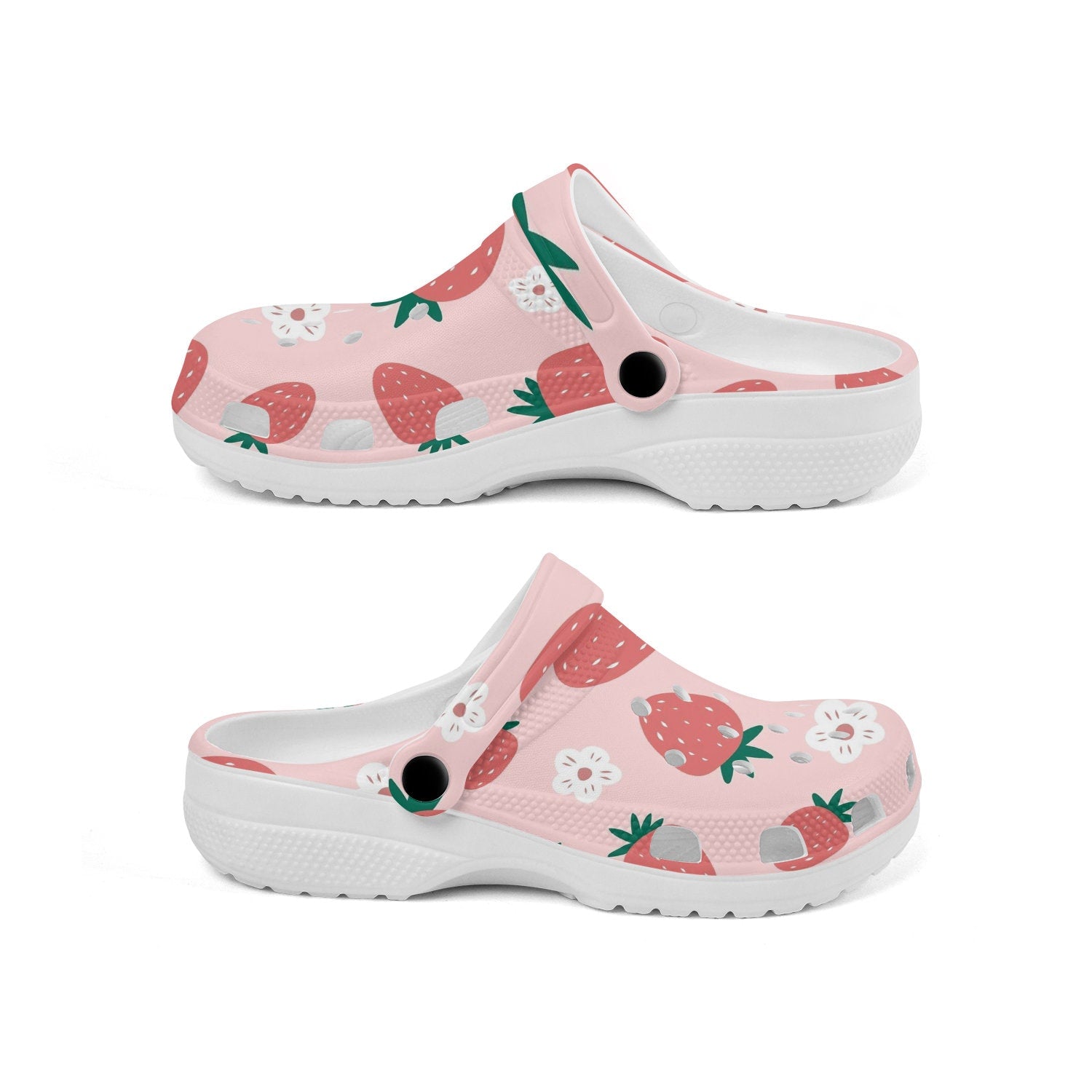 hippieartzone - Pink Fruit Strawberry Pattern Clogs for Men and Women 