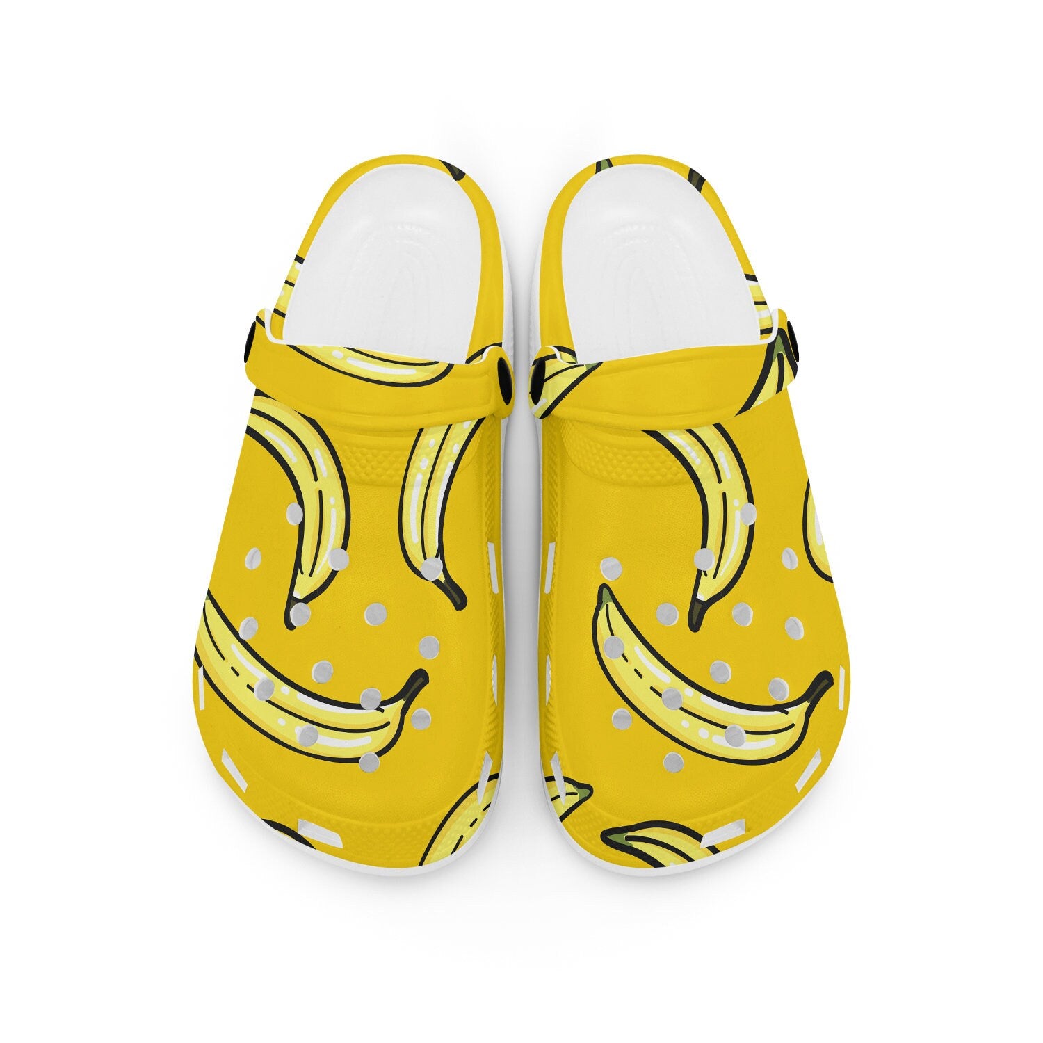 hippieartzone - Yellow Banana Pattern Clogs for Men and Women 