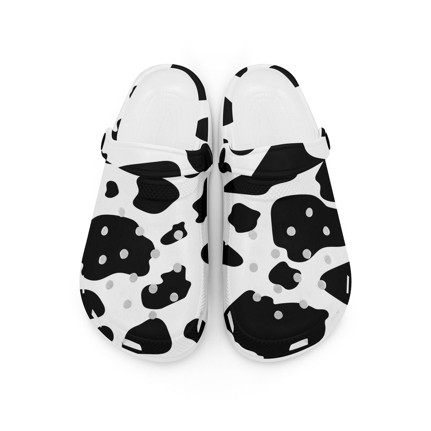 hippieartzone - Cow Print Pattern Clogs for Men and Women  cow print mules calf printed nursing shoes