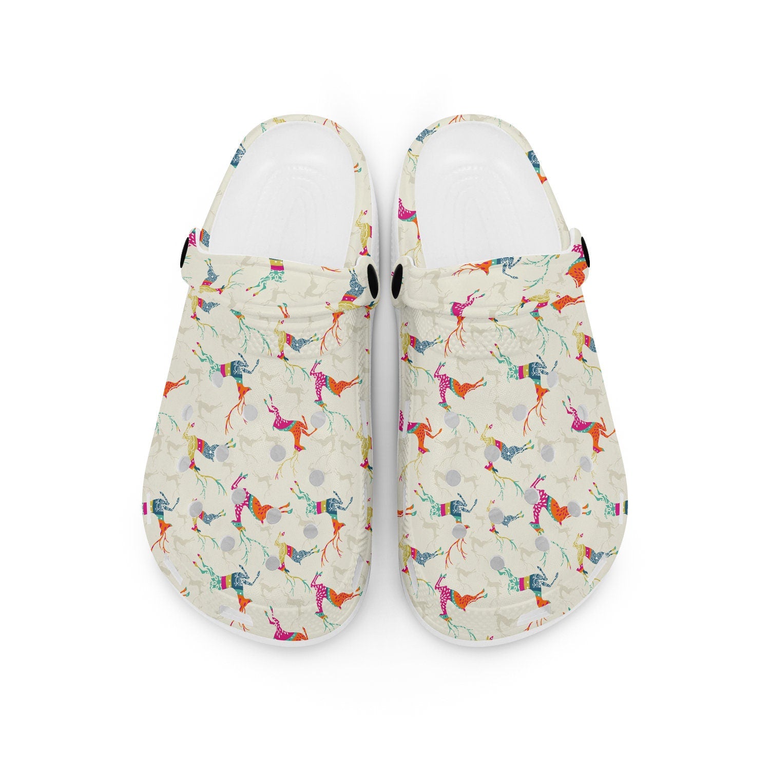 hippieartzone - Artistic Deer Animal Clogs for Men and Women 