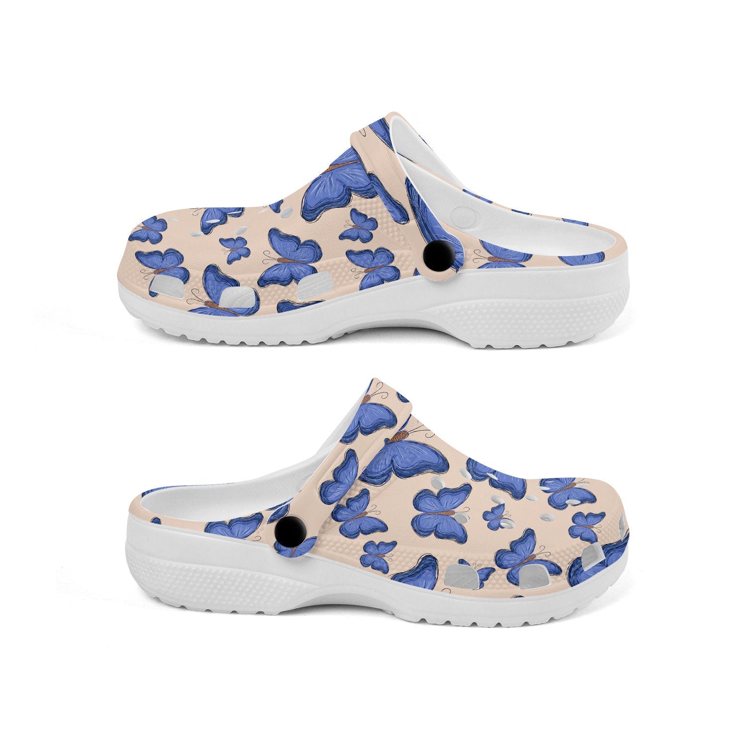 hippieartzone - Blue Butterflies Animal Clogs for Men and Women 
