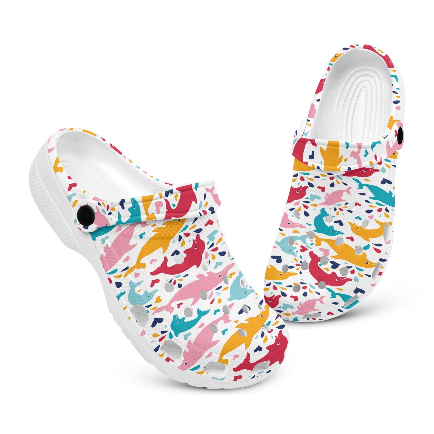 hippieartzone - Colorful Dolphin Animal Clogs for Men and Women
