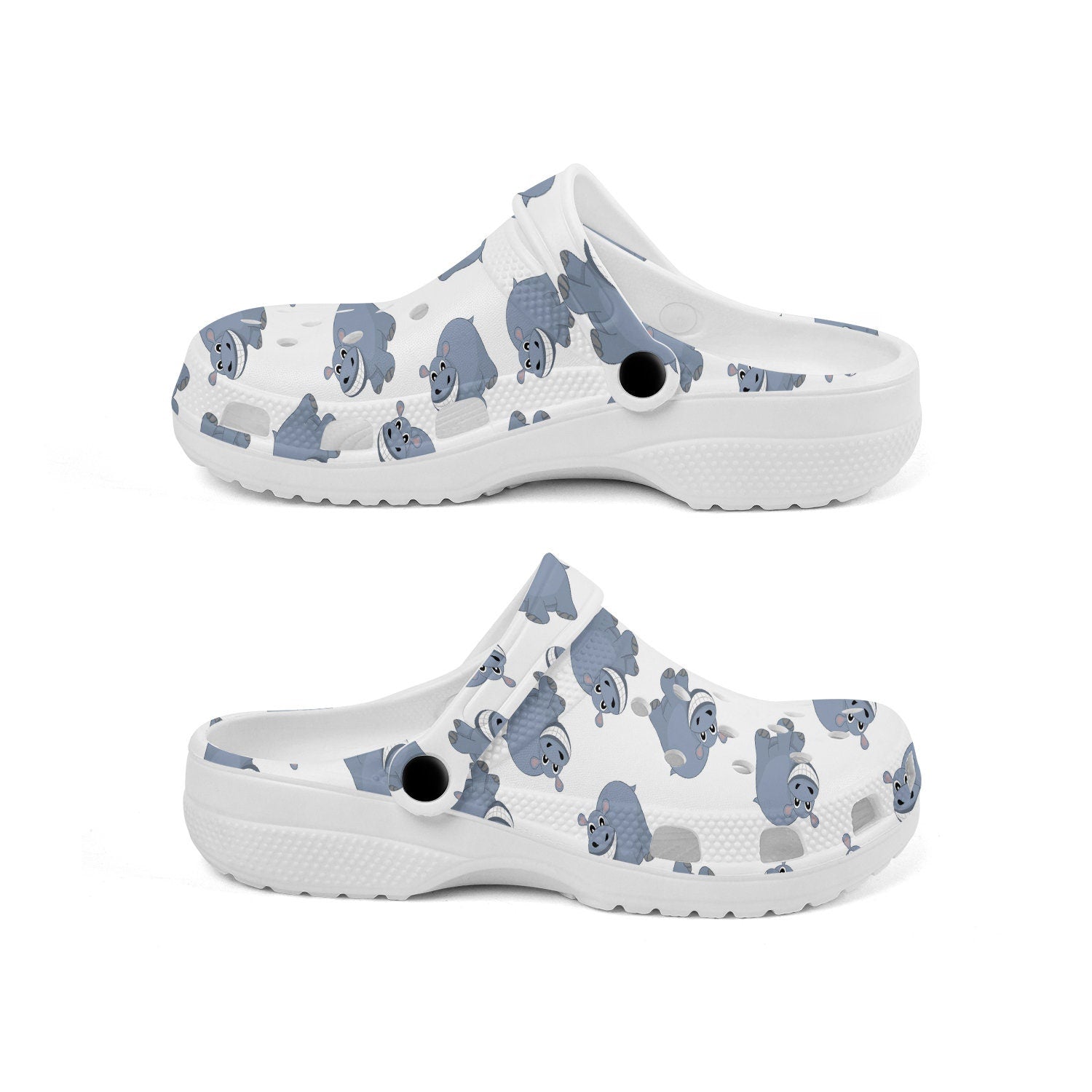 hippieartzone - Funny Hippo Animal Clogs for Men and Women