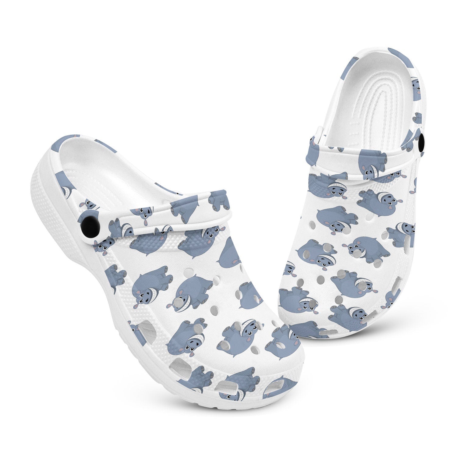 hippieartzone - Funny Hippo Animal Clogs for Men and Women