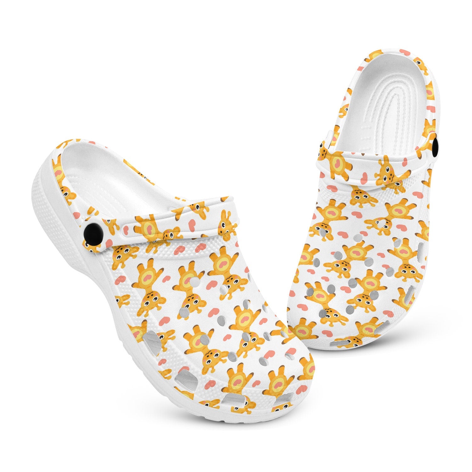 hippieartzone - Hearts Giraffe Animal Clogs for Men and Women