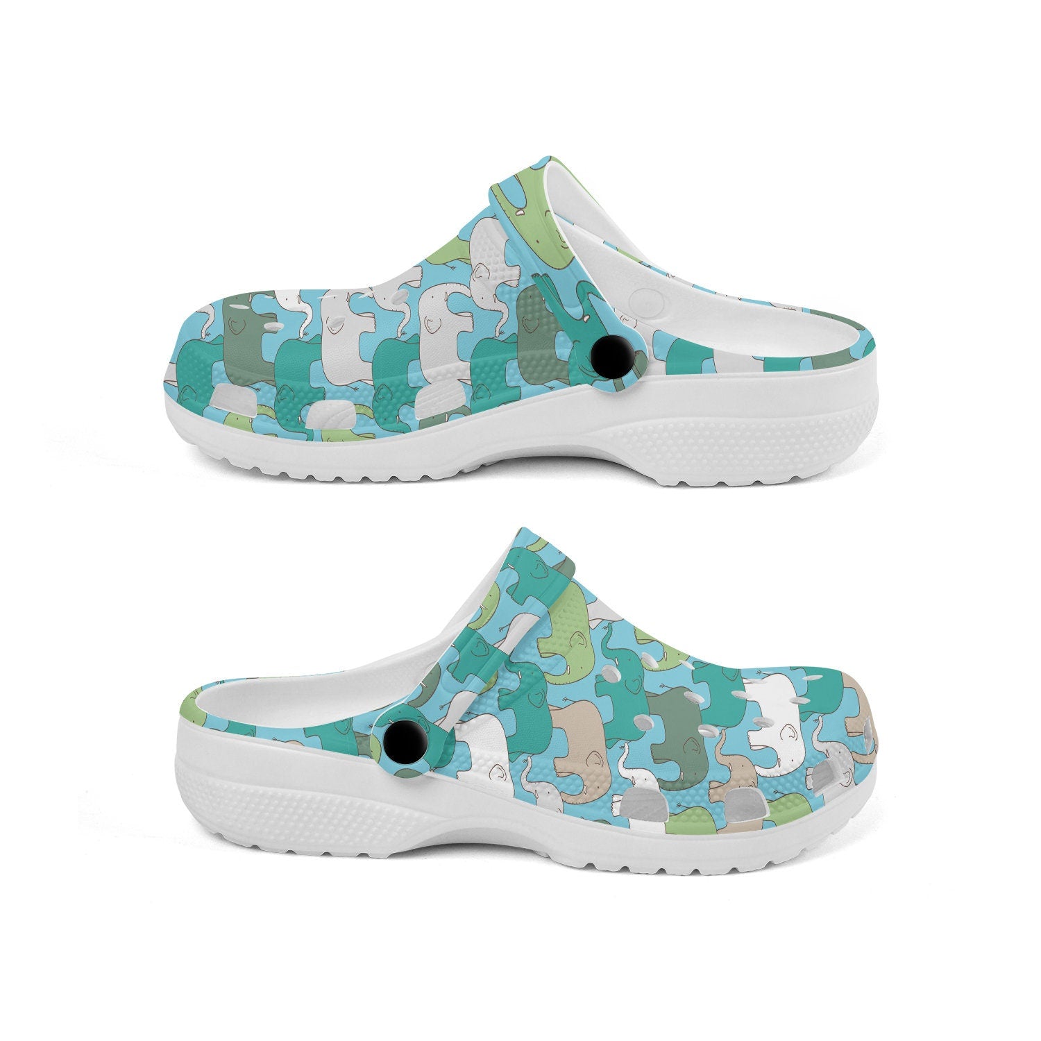 hippieartzone - Line Elephant Clogs for Men and Women