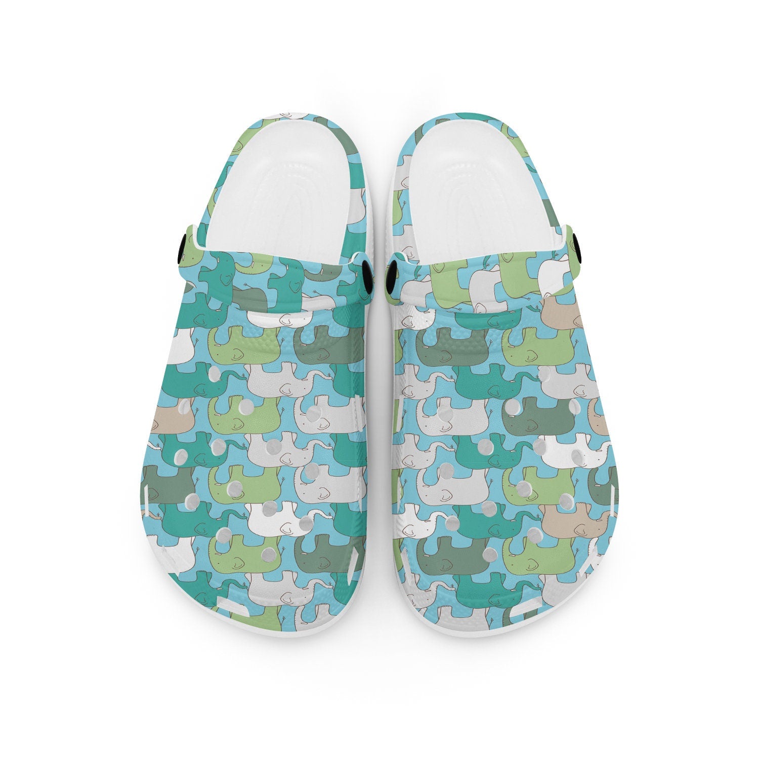 hippieartzone - Line Elephant Clogs for Men and Women