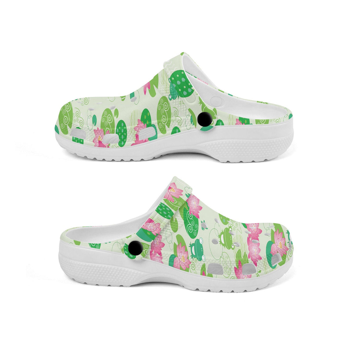 hippieartzone - Lotus Flower Frog Clogs for Men and Women