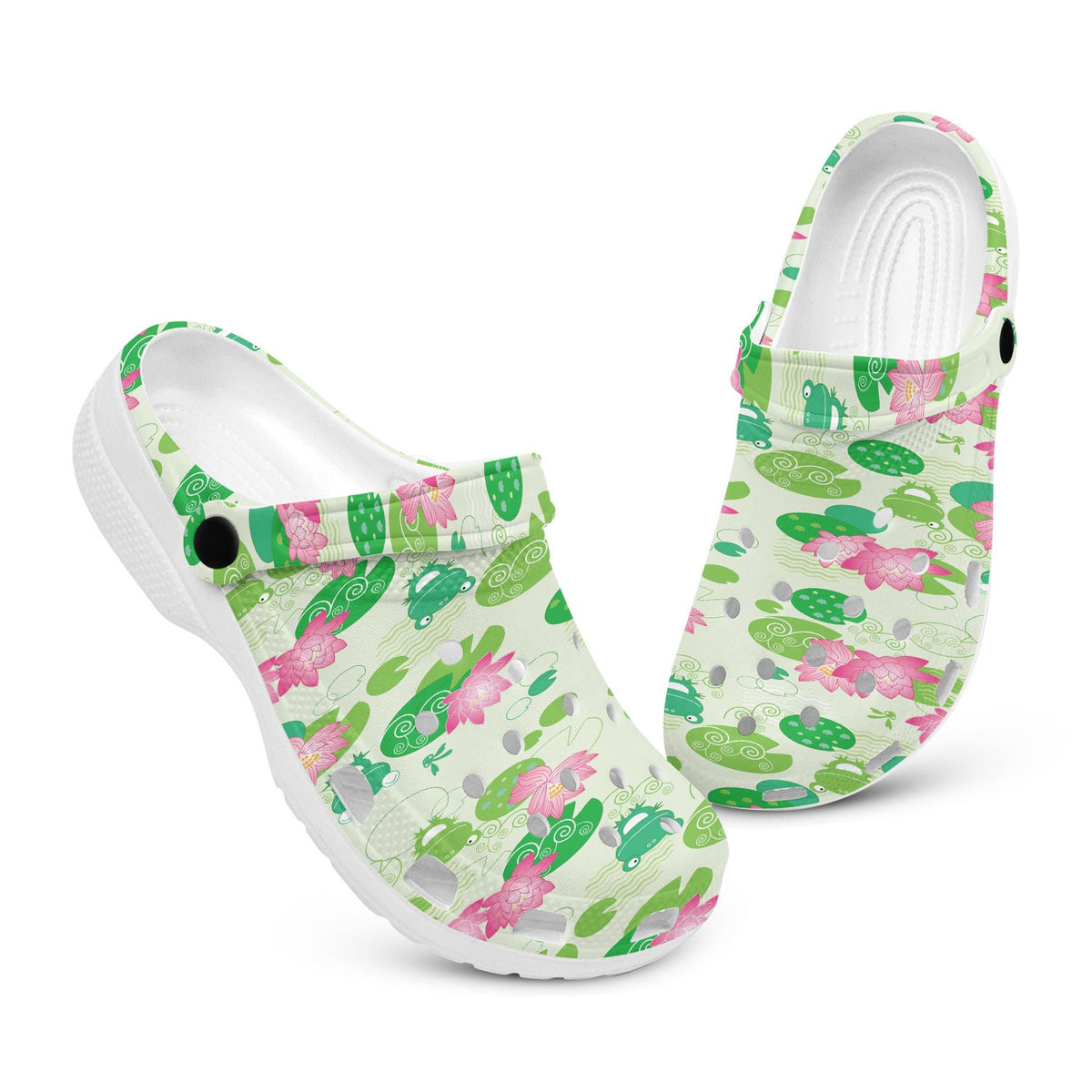 hippieartzone - Lotus Flower Frog Clogs for Men and Women