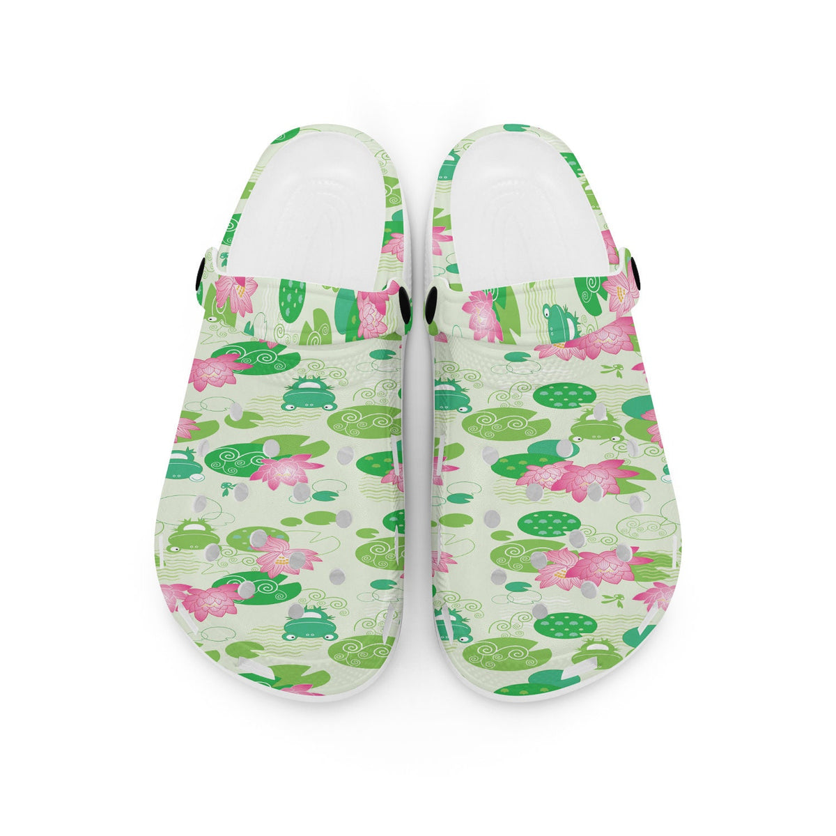 hippieartzone - Lotus Flower Frog Clogs for Men and Women