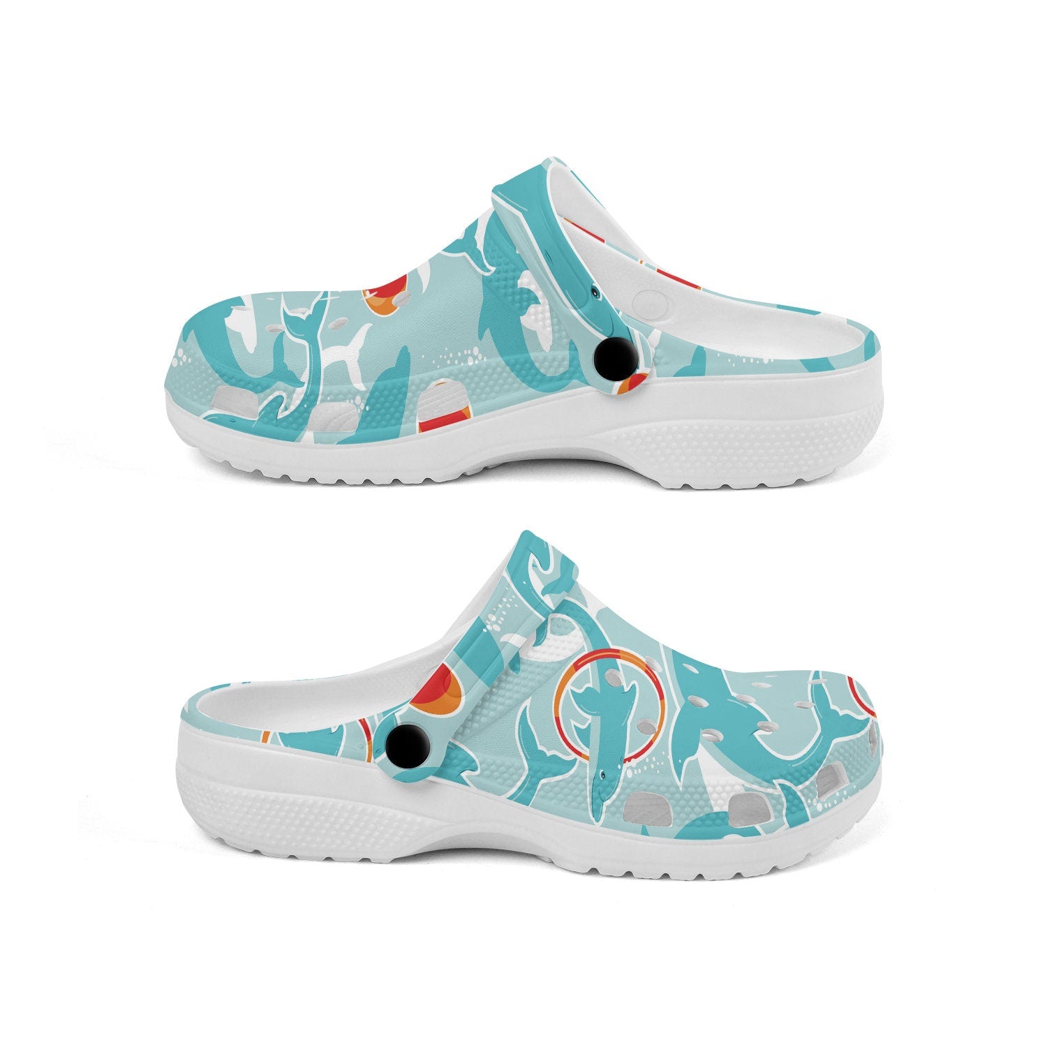 hippieartzone - Playful Dolphin Clogs for Men and Women