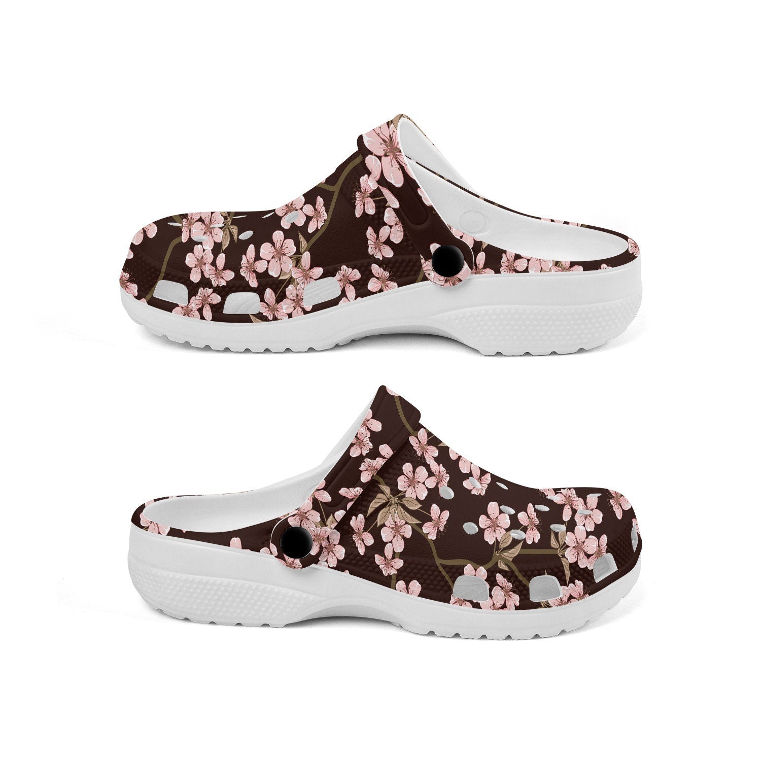 hippieartzone - Cherry Blossom Pattern Floral Clogs for Men and Women