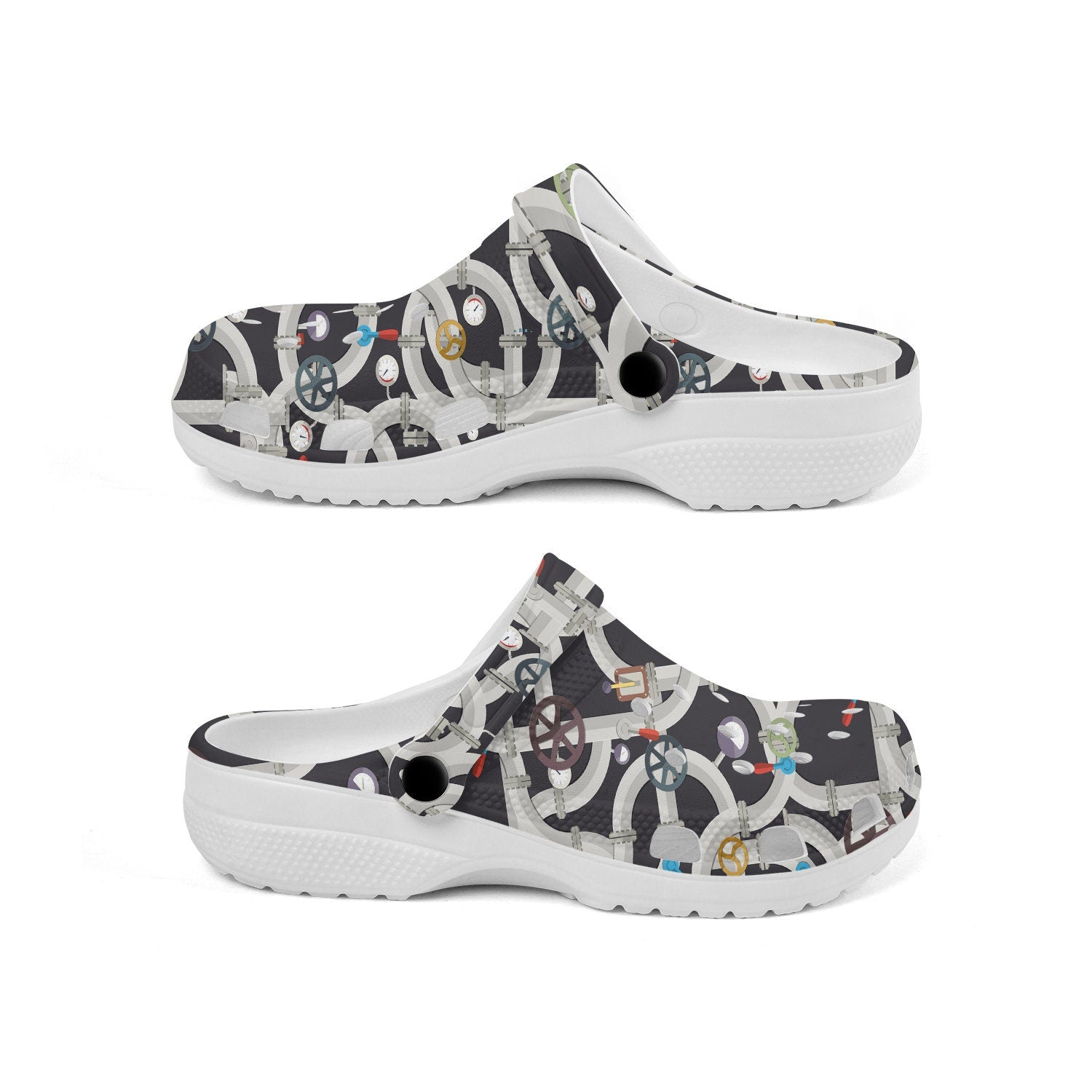 hippieartzone - Industrial Pipeline Steampunk Clogs for Men and Women