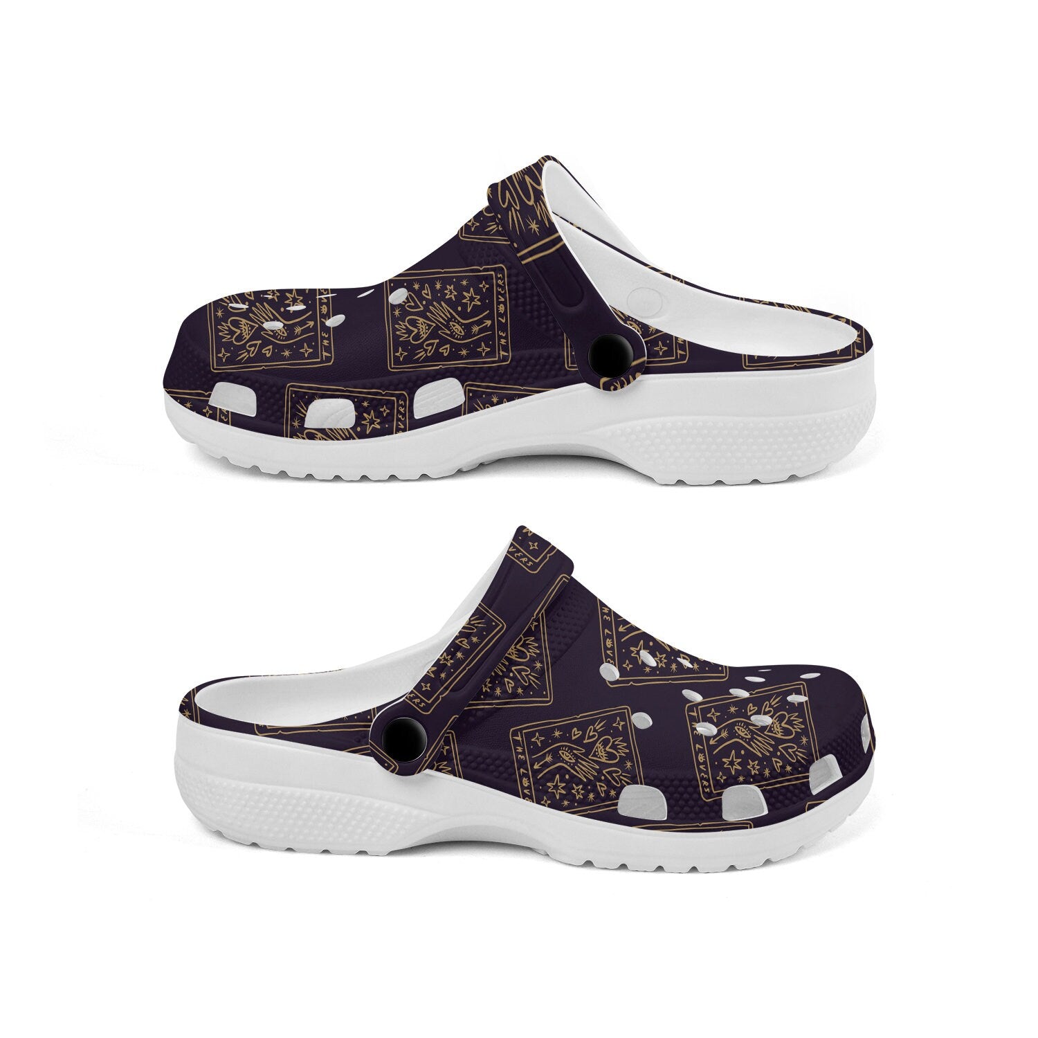 hippieartzone - The Lovers Tarot Card Clogs for Men and Women, printed clogs, , 