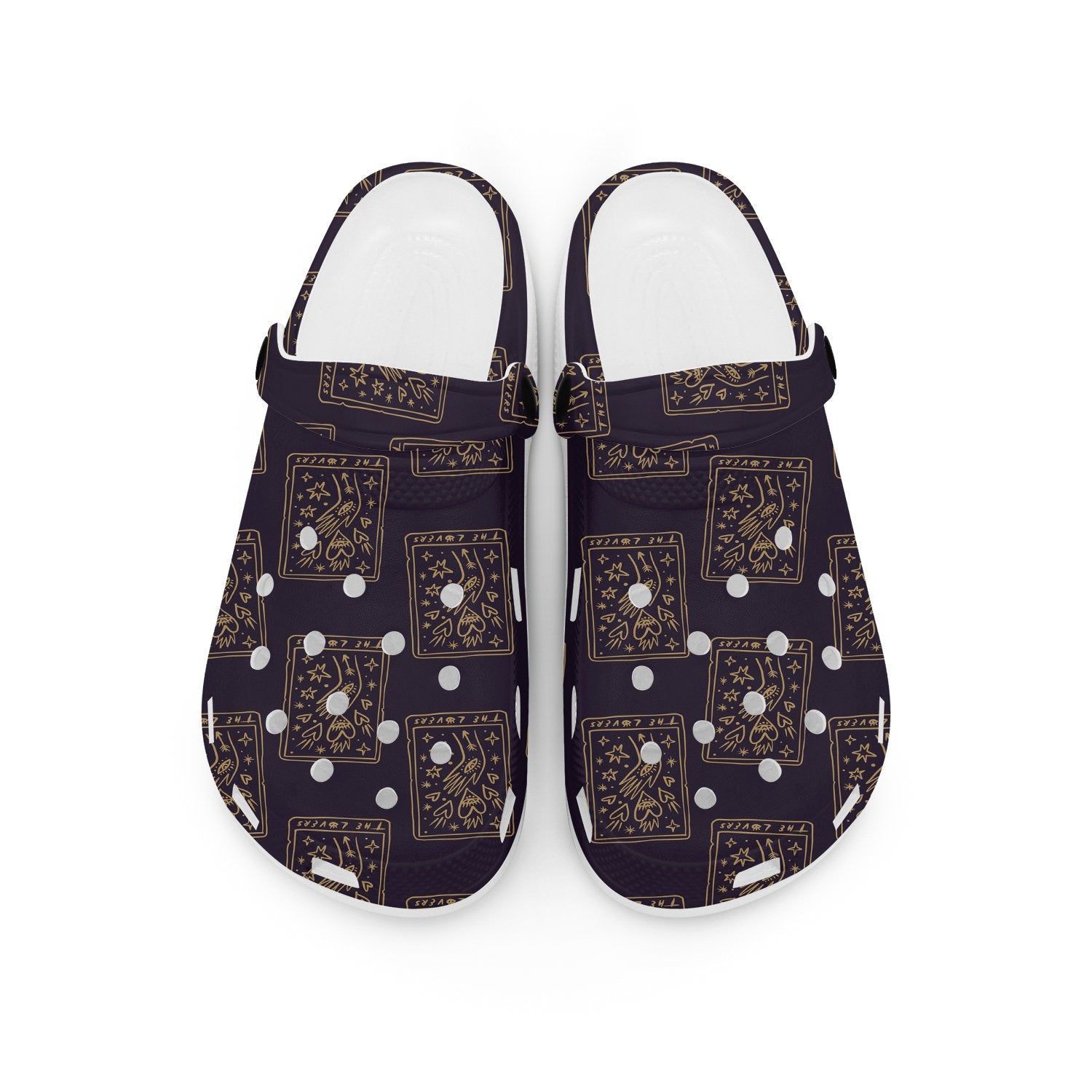 hippieartzone - The Lovers Tarot Card Clogs for Men and Women, printed clogs, , 