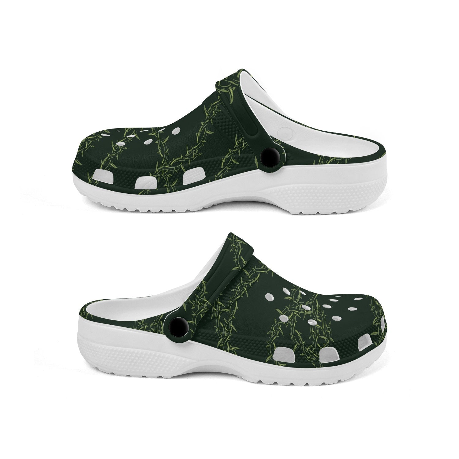 hippieartzone - Vintage Barbed Wire Pattern Clogs for Men and Women, printed clogs, , 