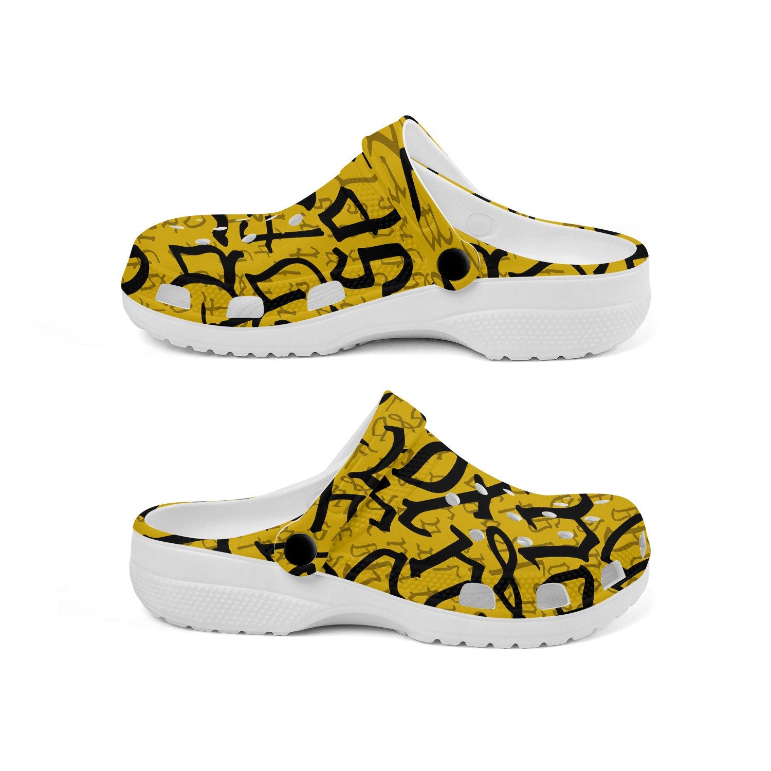 hippieartzone - Gothic Style Calligraphy Clogs for Men and Women, printed clogs, , 