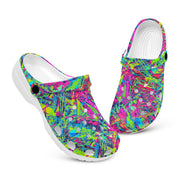 hippieartzone - Bright Grudge Rave Psychedelic Clogs for Men and Women, printed clogs, , 