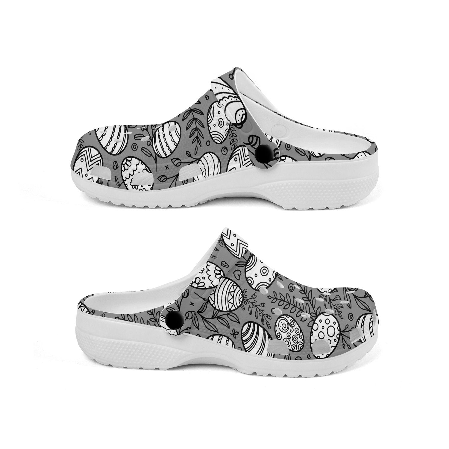 hippieartzone - Easter Egg Pattern Clogs for Men and Women, printed clogs, , 