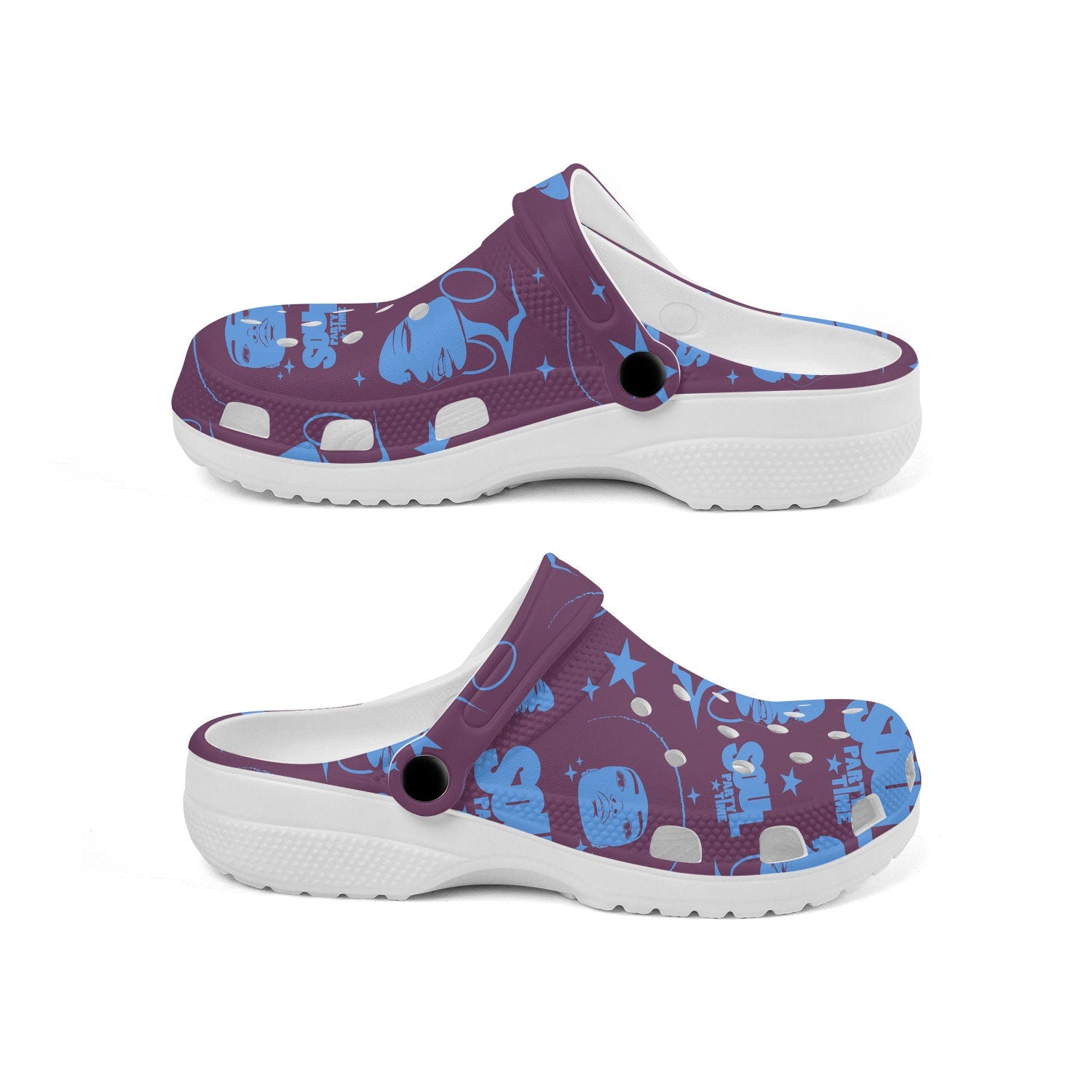 hippieartzone - Psychedelic 60s and 70s Style Clogs for Men and Women, printed clogs, , , old school print shoes, custom