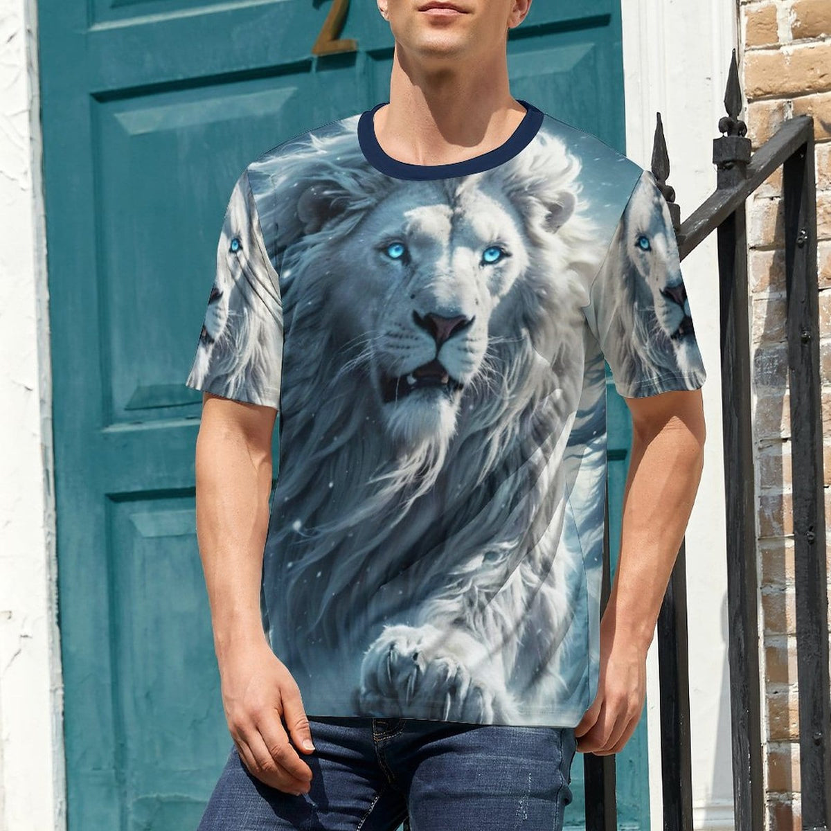 hippieartzone - Lion Face T-Shirt, Animal Lover Shirt, Majestic Lion T-Shirt Shirts Wild Lion Shirt, Animal Shirt, Birthday Gift