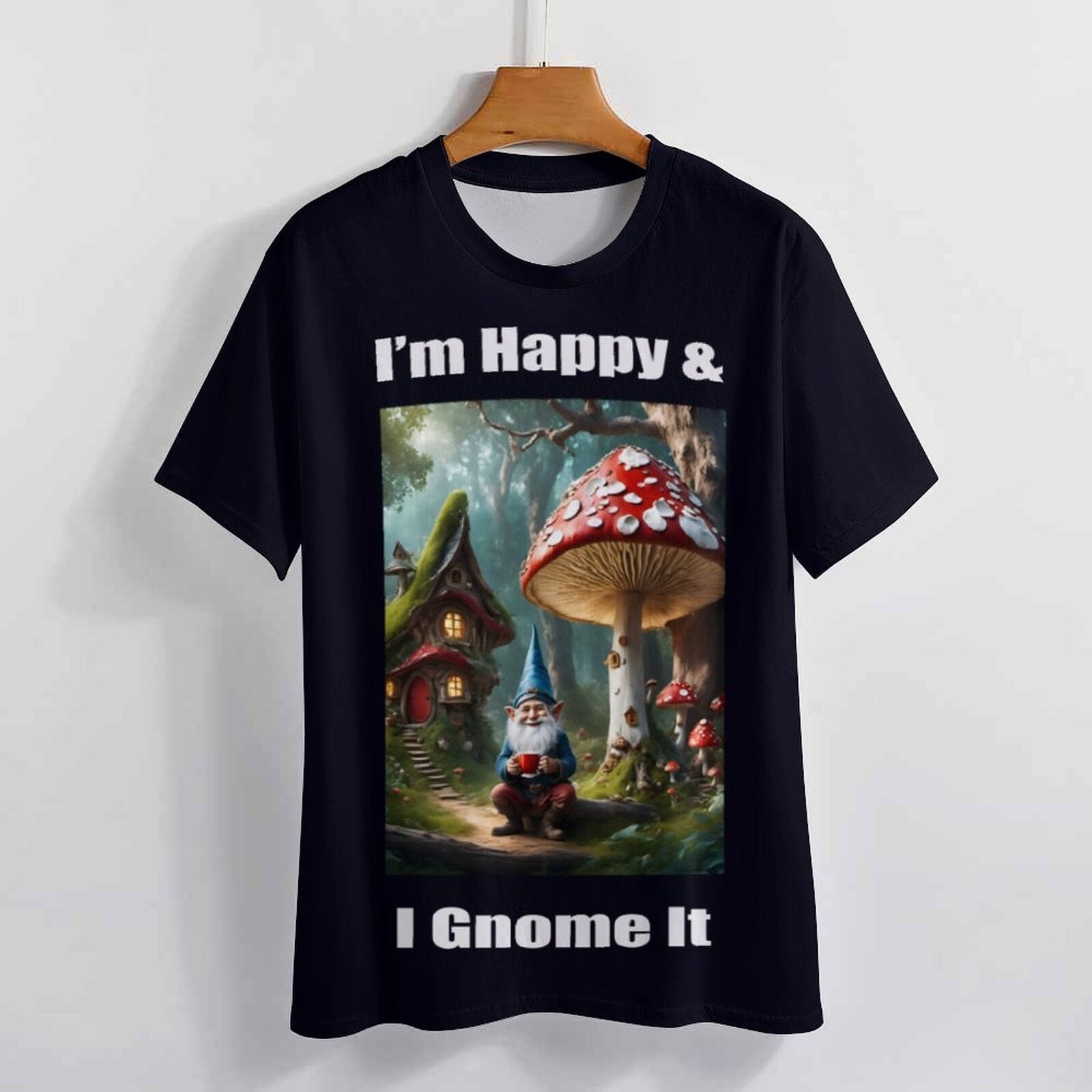 hippieartzone - Gnome Shirt For Sale by Swaggy Shirts of Etsy, I'm Happy and I Gnome It T-Shirt, Gnome Graphic Tees, Funny Gnome T-shirt, Men's Gnome Shirt