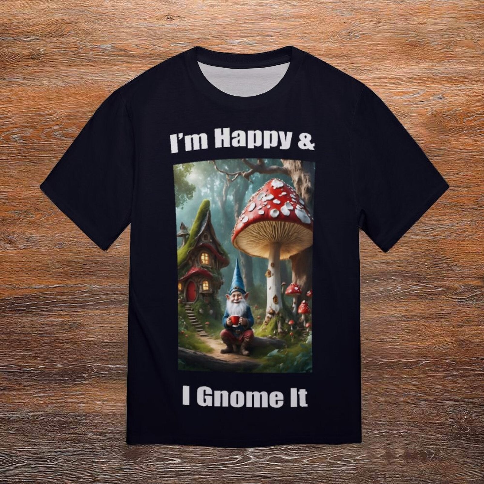hippieartzone - Gnome Shirt For Sale by Swaggy Shirts of Etsy, I'm Happy and I Gnome It T-Shirt, Gnome Graphic Tees, Funny Gnome T-shirt, Men's Gnome Shirt