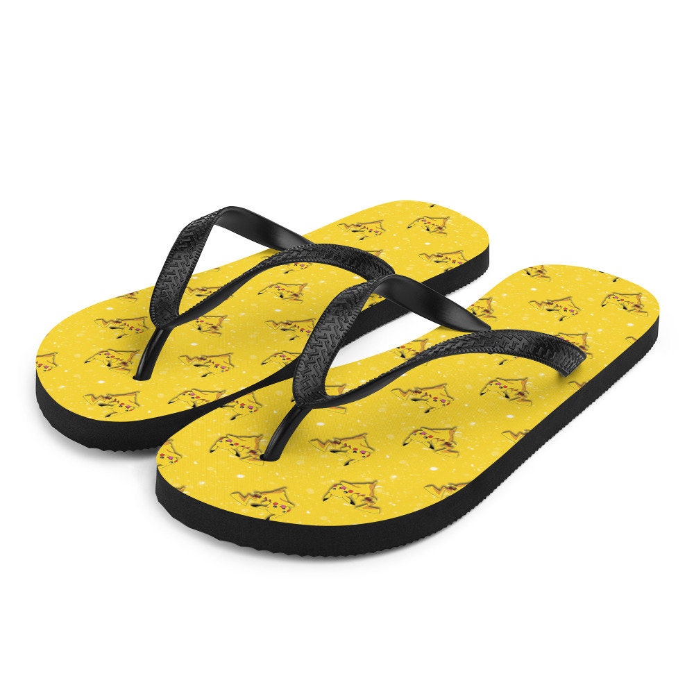 hippieartzone - Yellow Poke Card Character Flip-Flops