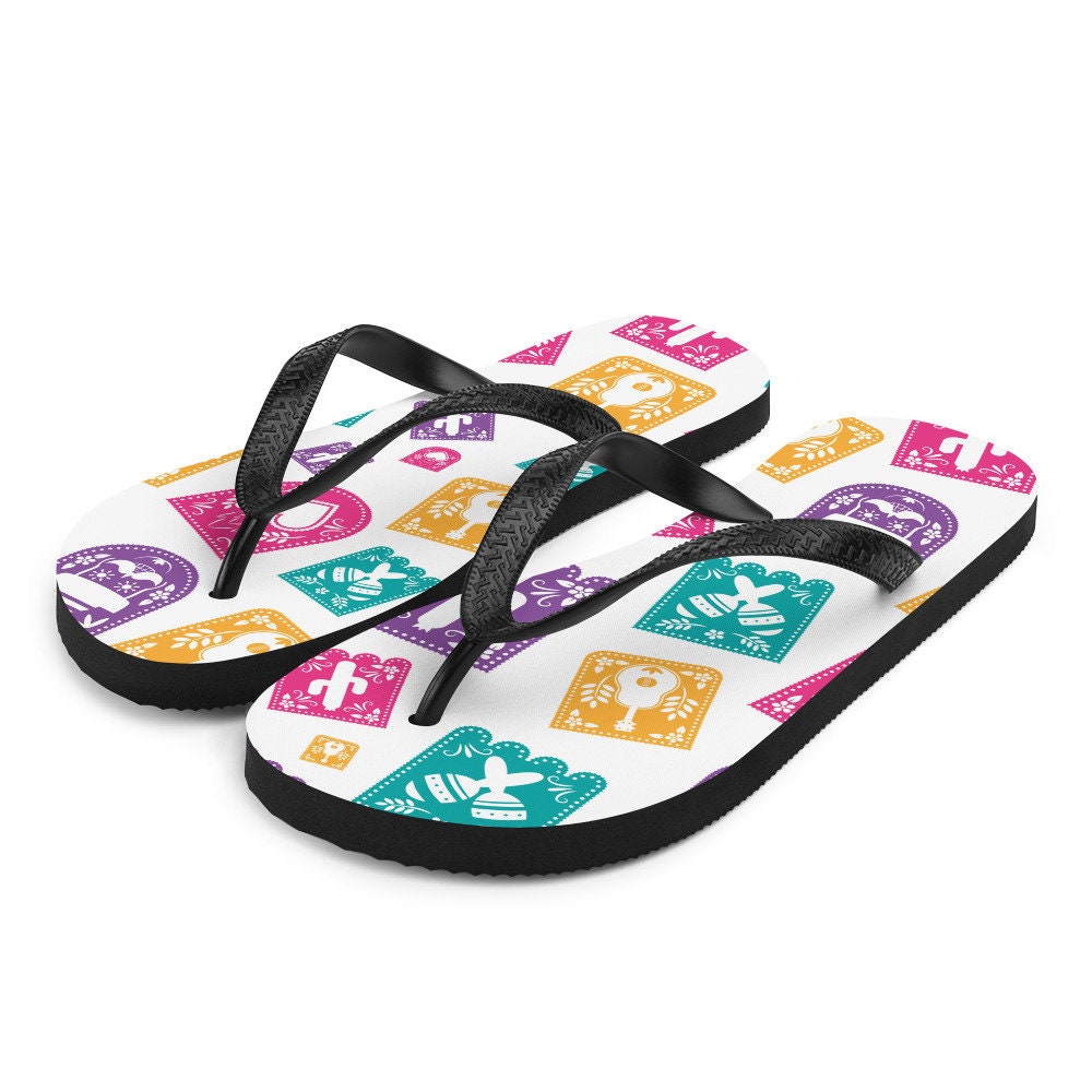 hippieartzone - Day of the Dead Party Decorations Flip-Flops