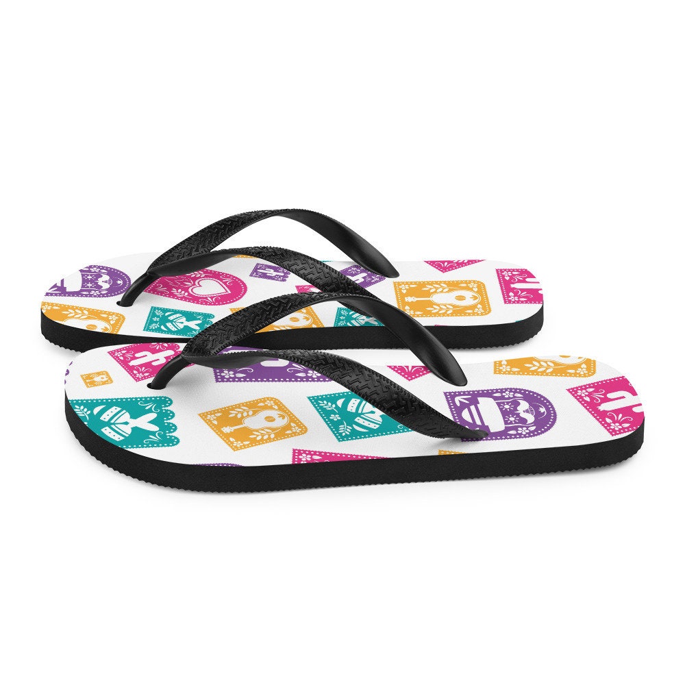 hippieartzone - Day of the Dead Party Decorations Flip-Flops