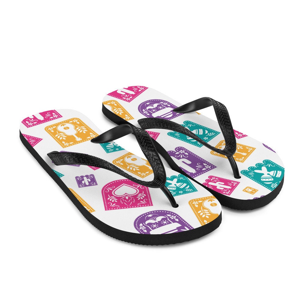 hippieartzone - Day of the Dead Party Decorations Flip-Flops