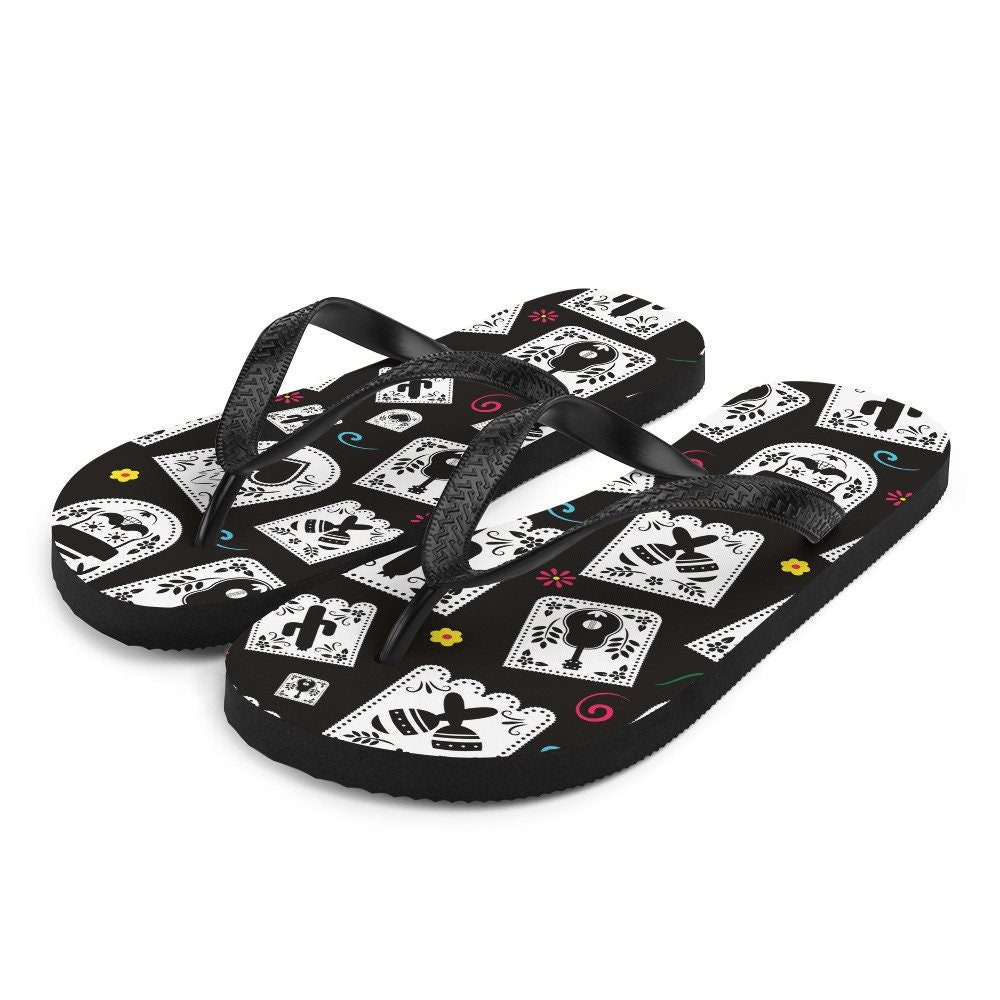 hippieartzone - Day of the Dead Party Flip-Flops