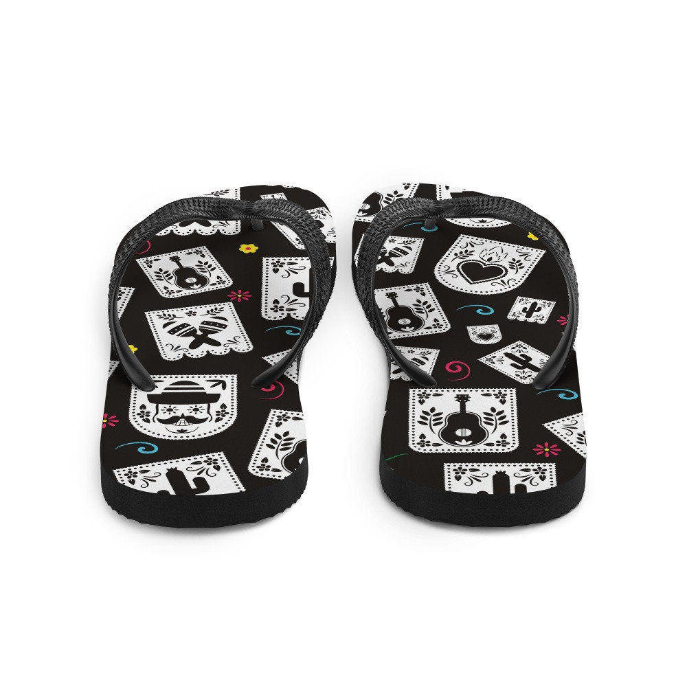 hippieartzone - Day of the Dead Party Flip-Flops