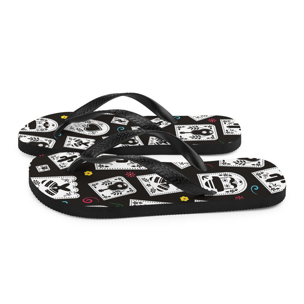 hippieartzone - Day of the Dead Party Flip-Flops