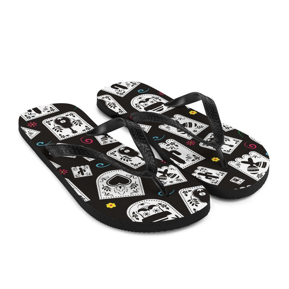 hippieartzone - Day of the Dead Party Flip-Flops