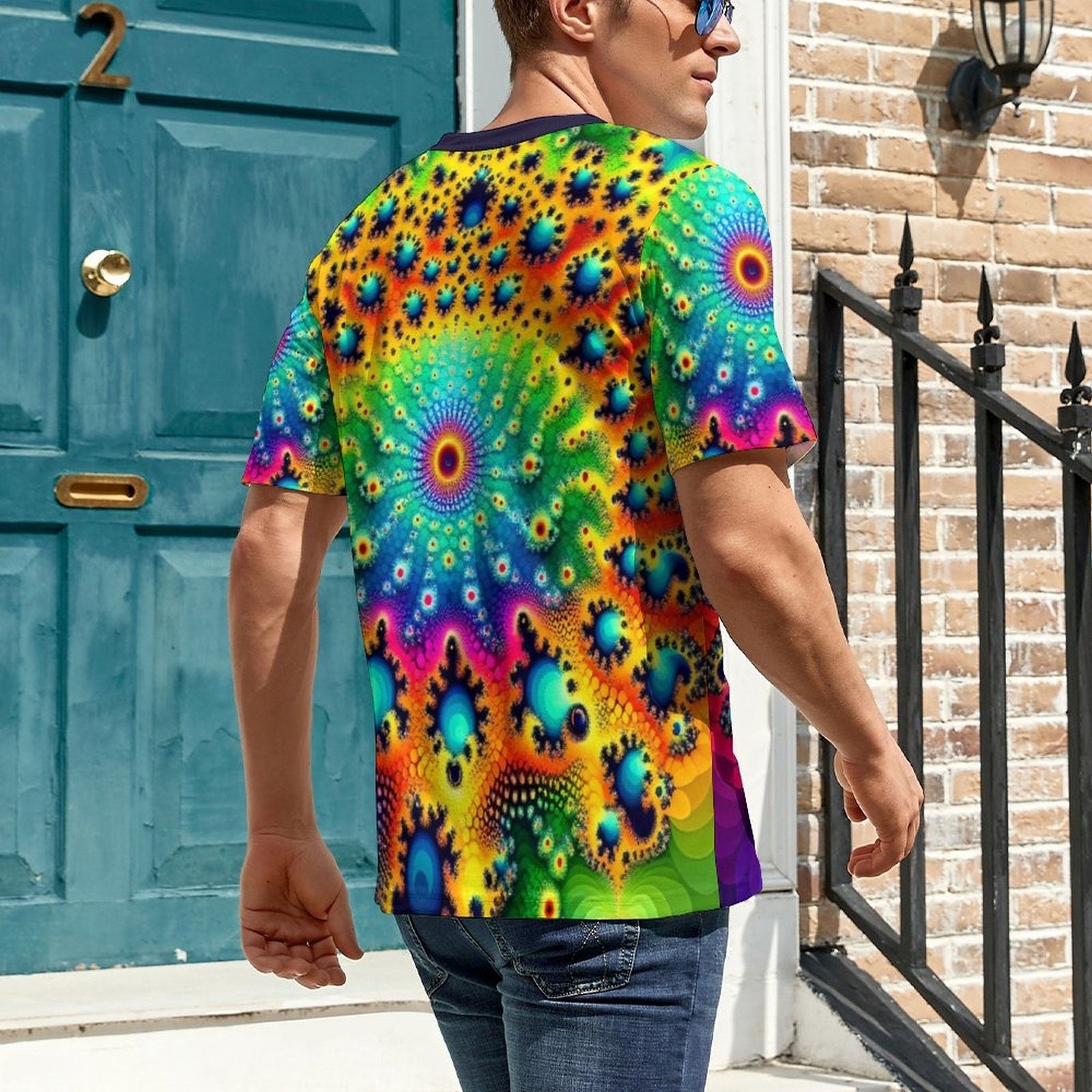 hippieartzone - Men's Trippy Fractal Shirt for Sale by Swaggy Shirts on Etsy, Mandekgrot Shirt, Psychedelic Art T-Shirt, Festival Clothing, Gifts for Father