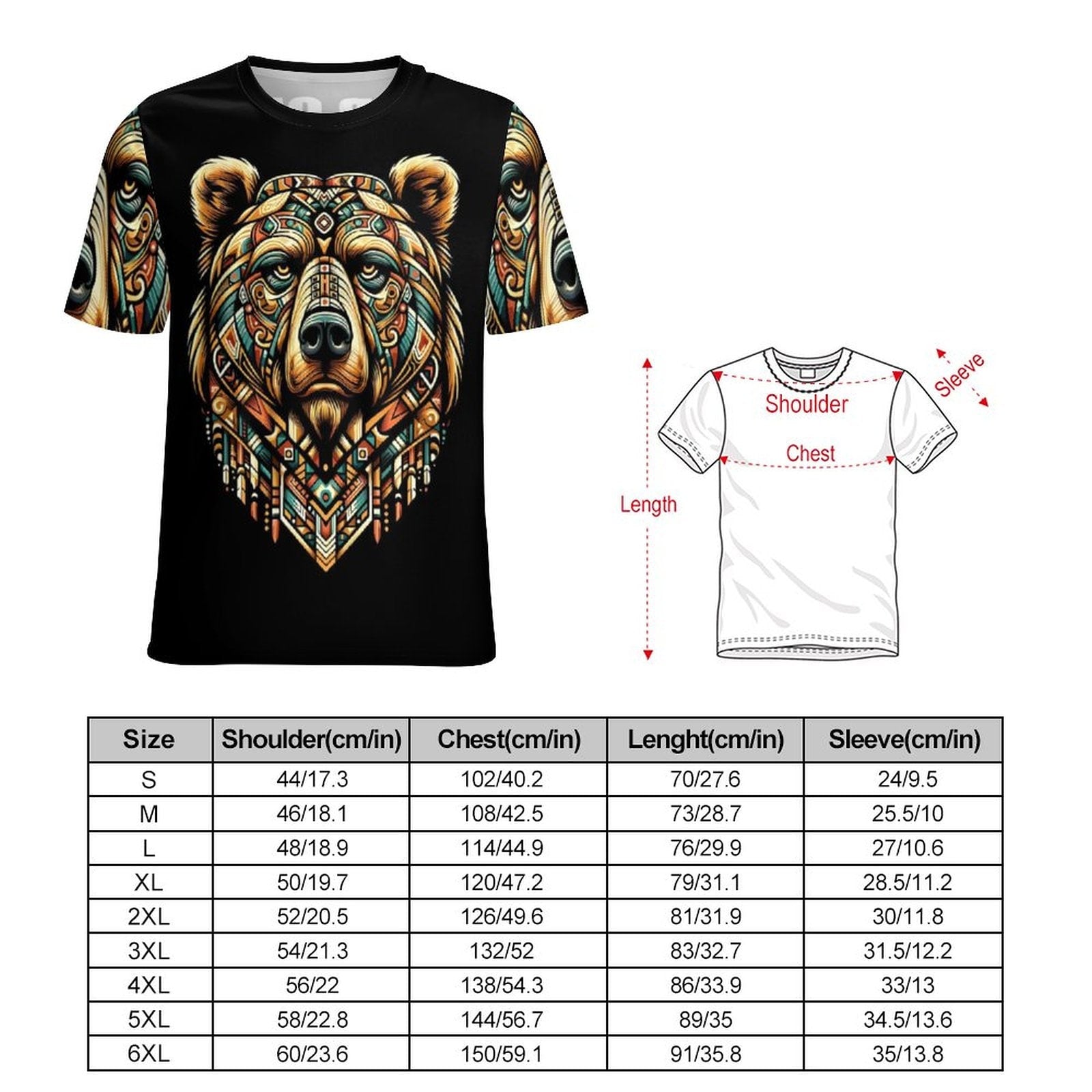 hippieartzone - Bear Spirit Animal T-Shirt, Power Bear Shirt for Sale by Swaggy Shirts on Etsy, Spiritual Shirt, Native Bear Tee, First Nations T-Shirt Gift