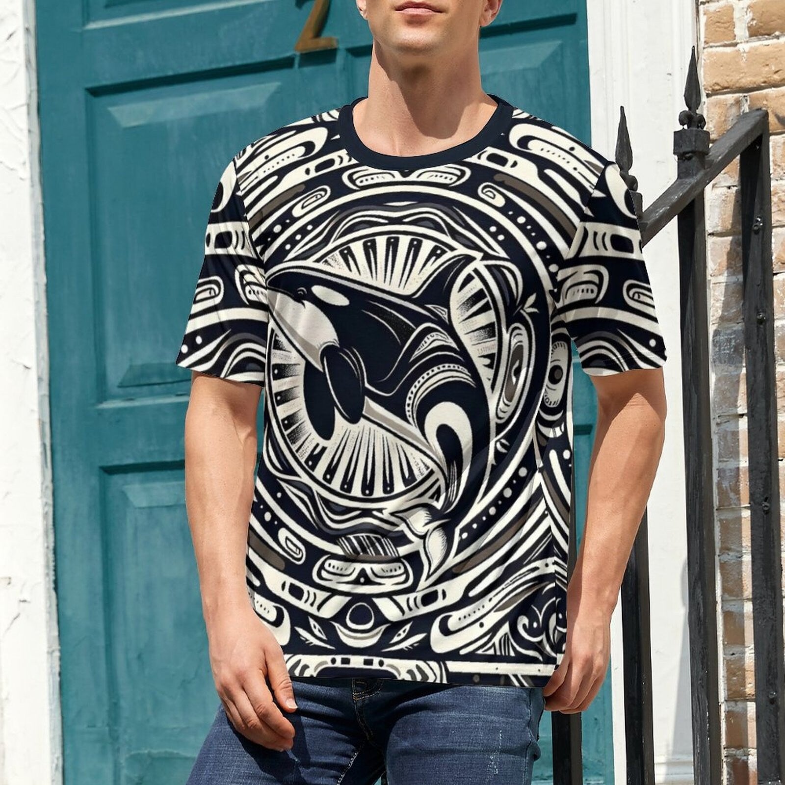 hippieartzone - Power Spirit Animal T-Shirt for Sale by Swaggy Shirts on Etsy, Native Orca Whale Shirt, First Nation Tee, Indigenous T-Shirt, Birthday Gift