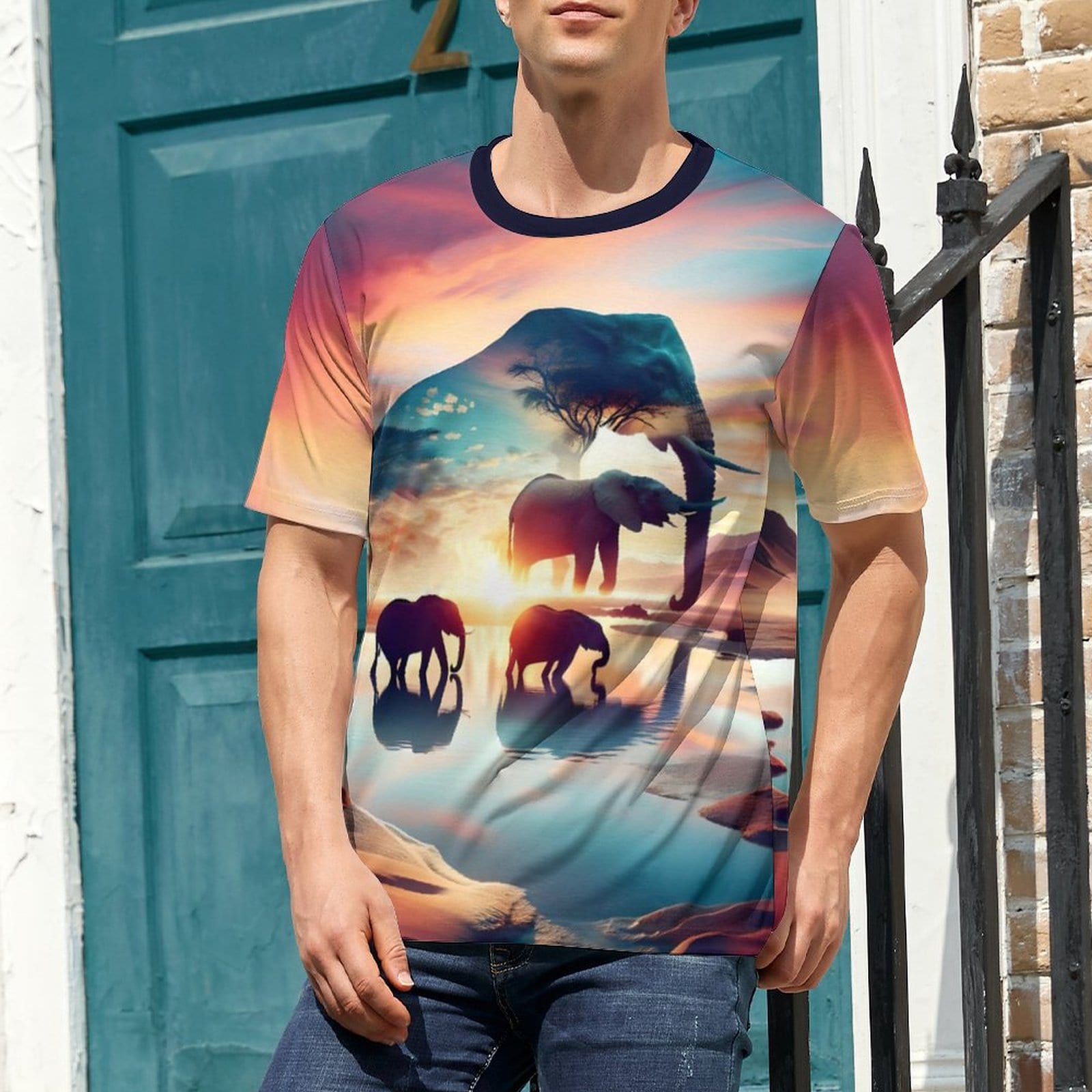 hippieartzone - Sacred Elephant Shirt Shirts Elephant Spirit Animal T-Shirt, Elephant Graphic Shirts, Animal Lovers T-Shirt Gift