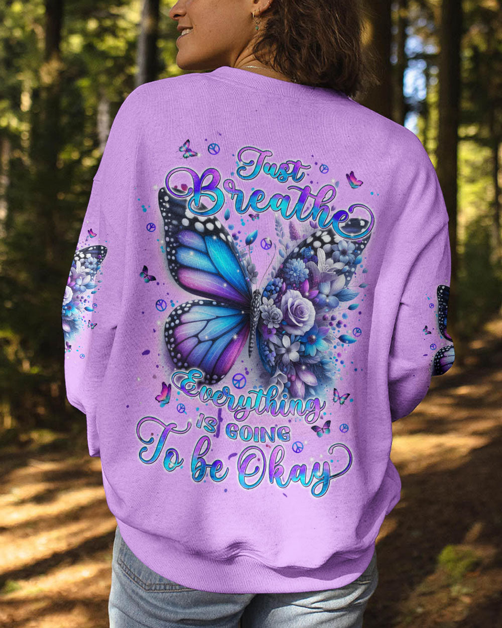 Hippie Art Zone - Just Breathe Butterfly Flower For Hippie