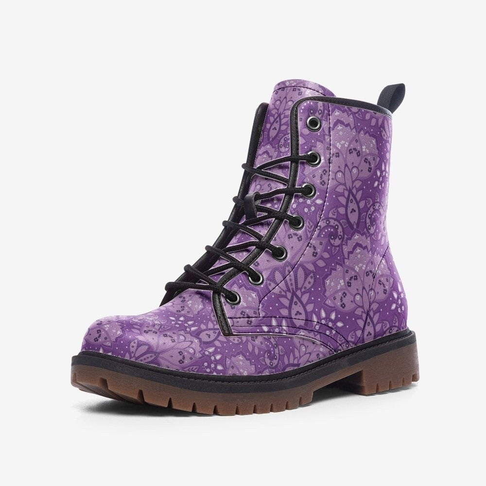 Hippie Art Zone - In All Purpleness Vegan Leather Boots