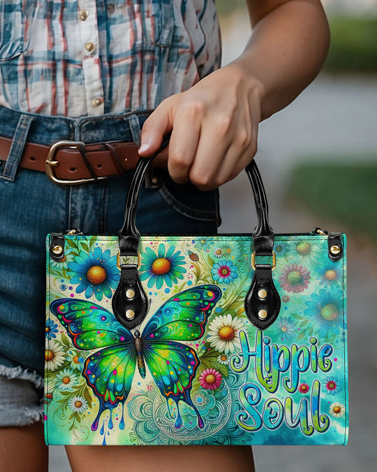 hippieartzone Bag -  HIPPIE SOUL BUTTERFLY TIE DYE LEATHER HANDBAG