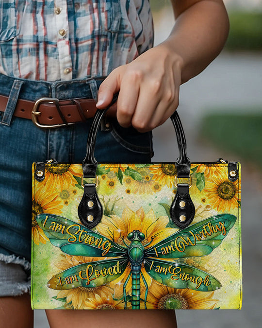 hippieartzone Bag -  I AM ENOUGH DRAGONFLY LEATHER HANDBAG