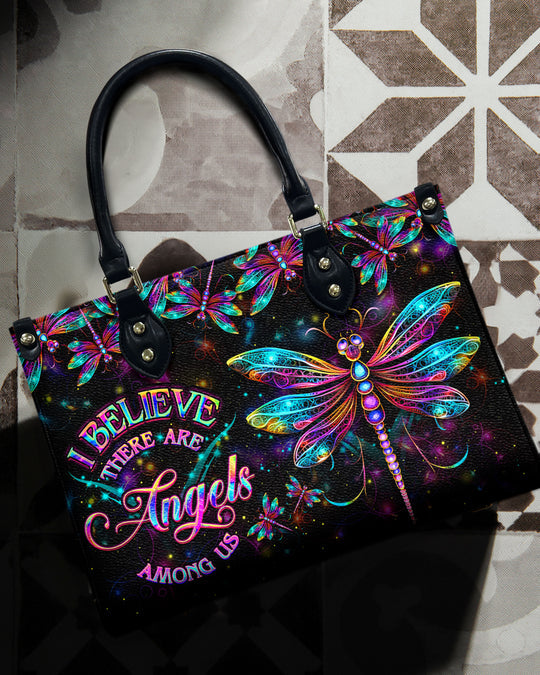 hippieartzone Bag -  I BELIEVE THERE ARE ANGELS AMONG US LEATHER HANDBAG