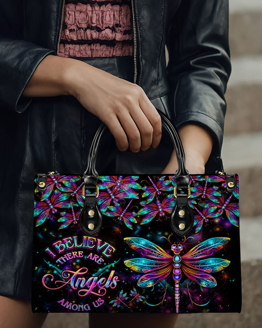hippieartzone Bag -  I BELIEVE THERE ARE ANGELS AMONG US LEATHER HANDBAG